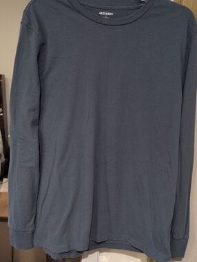 Old Navy Men's Long-Sleeve Crew Neck Shirt - Slate/Navy Blue